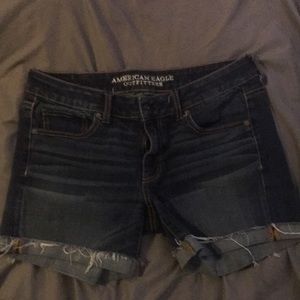 American eagle jean midi shorts